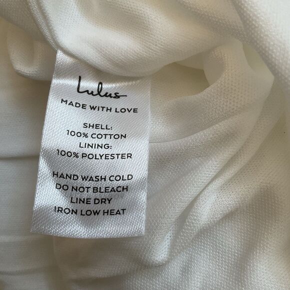 Lulus Nerissa Dress Women's L White Midi Eyelet Embroidered Drop Waist NWOT - Picture 12 of 12